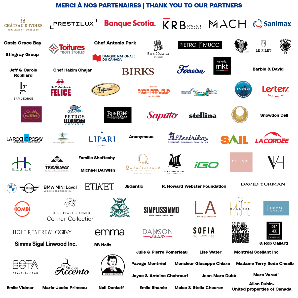 Thank you to our partners